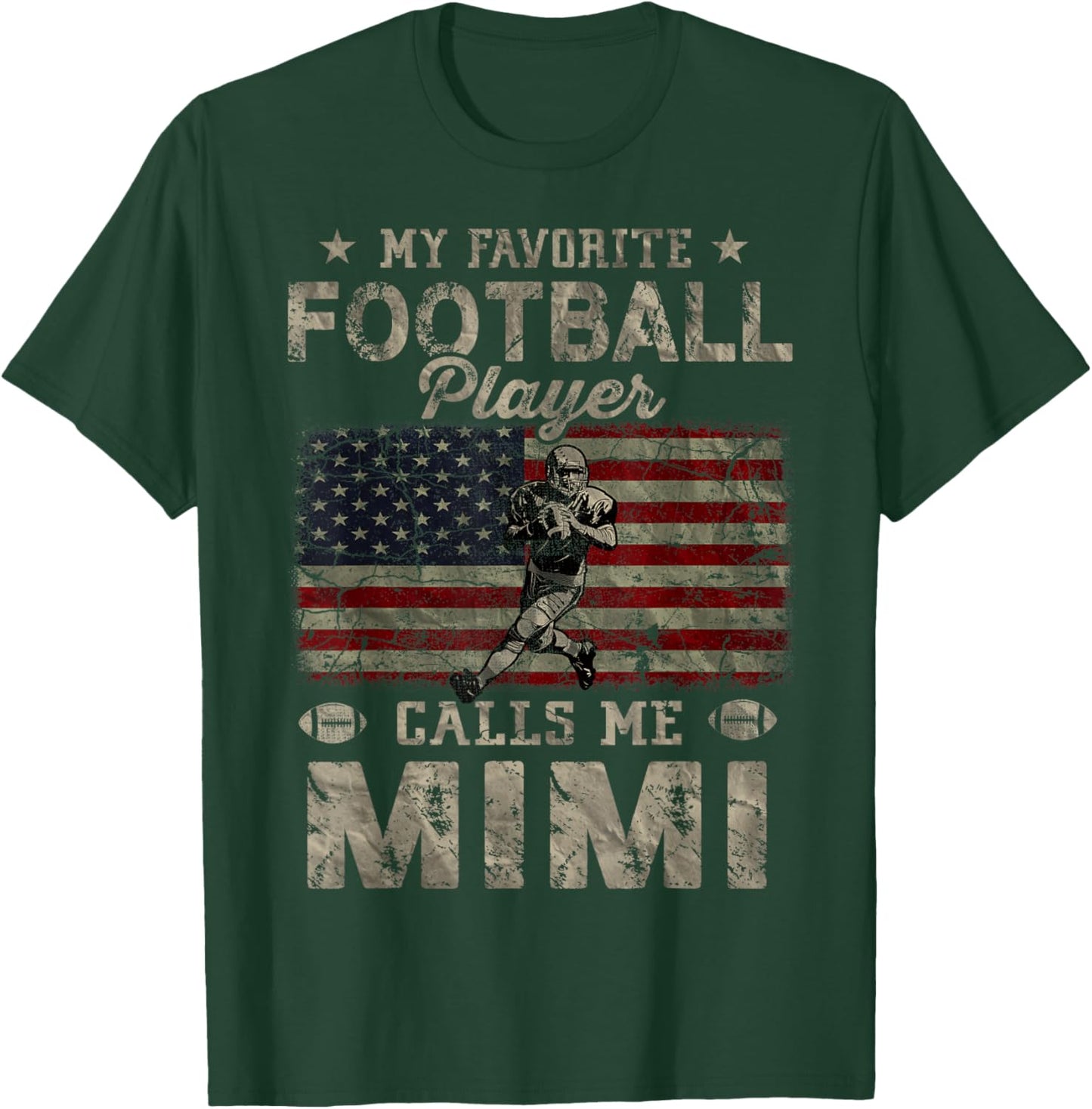 My Favorite Football Player Calls Me Mimi Mother's Day T-Shirt - T-Shirt | Forest