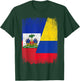 Half Haiti Colombia Flag Haitian Colombian Pride Roots T-Shirt - T-Shirt | Forest