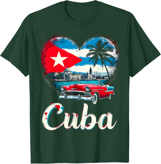 Cuba Heart Love T-Shirt - T-Shirt | Forest