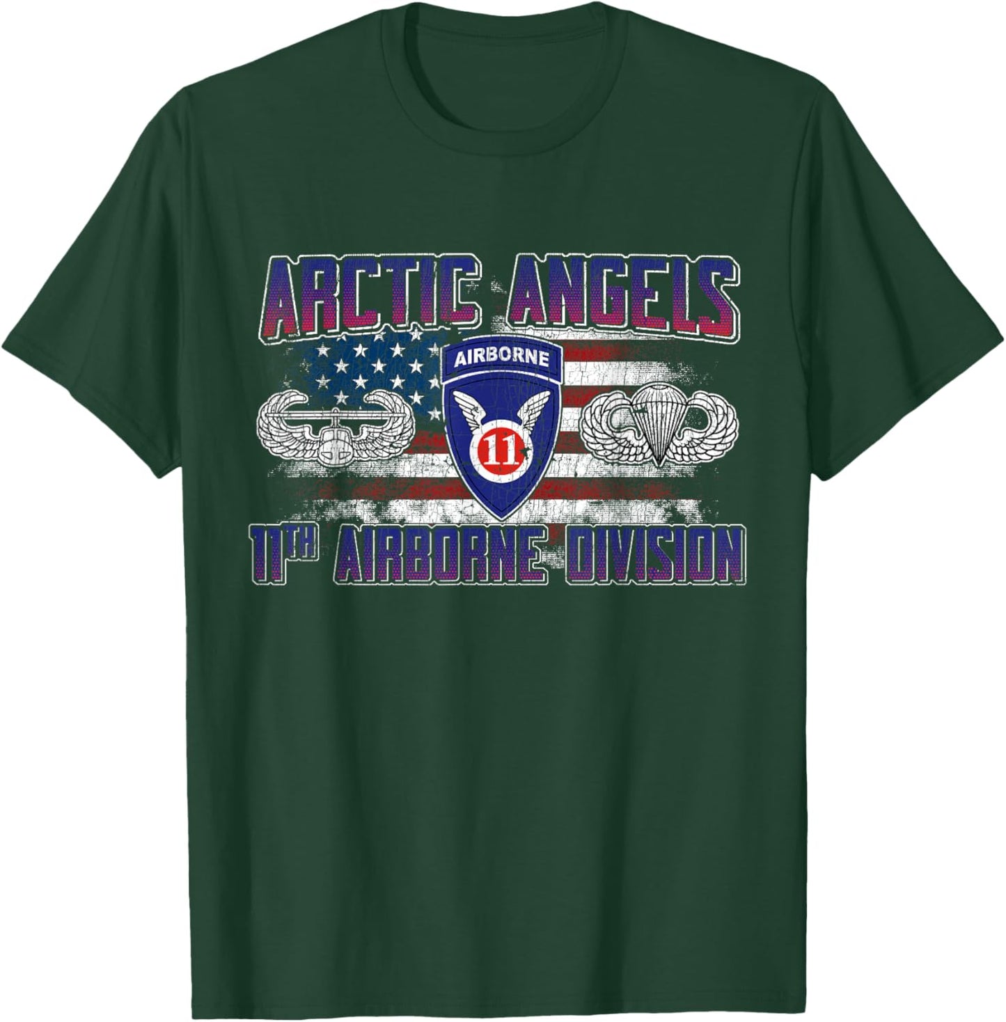 11th Airborne Division Arctic Angel Veteran Vintage Gifts T-Shirt - T-Shirt | Forest