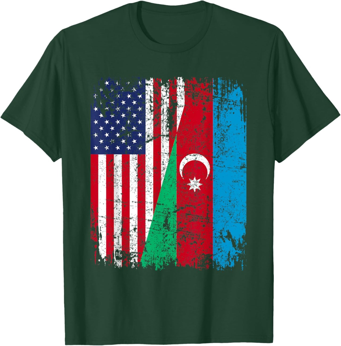 AZERI American Flag | Men Women Kids | AZERBAIJAN T-Shirt - T-Shirt | Forest