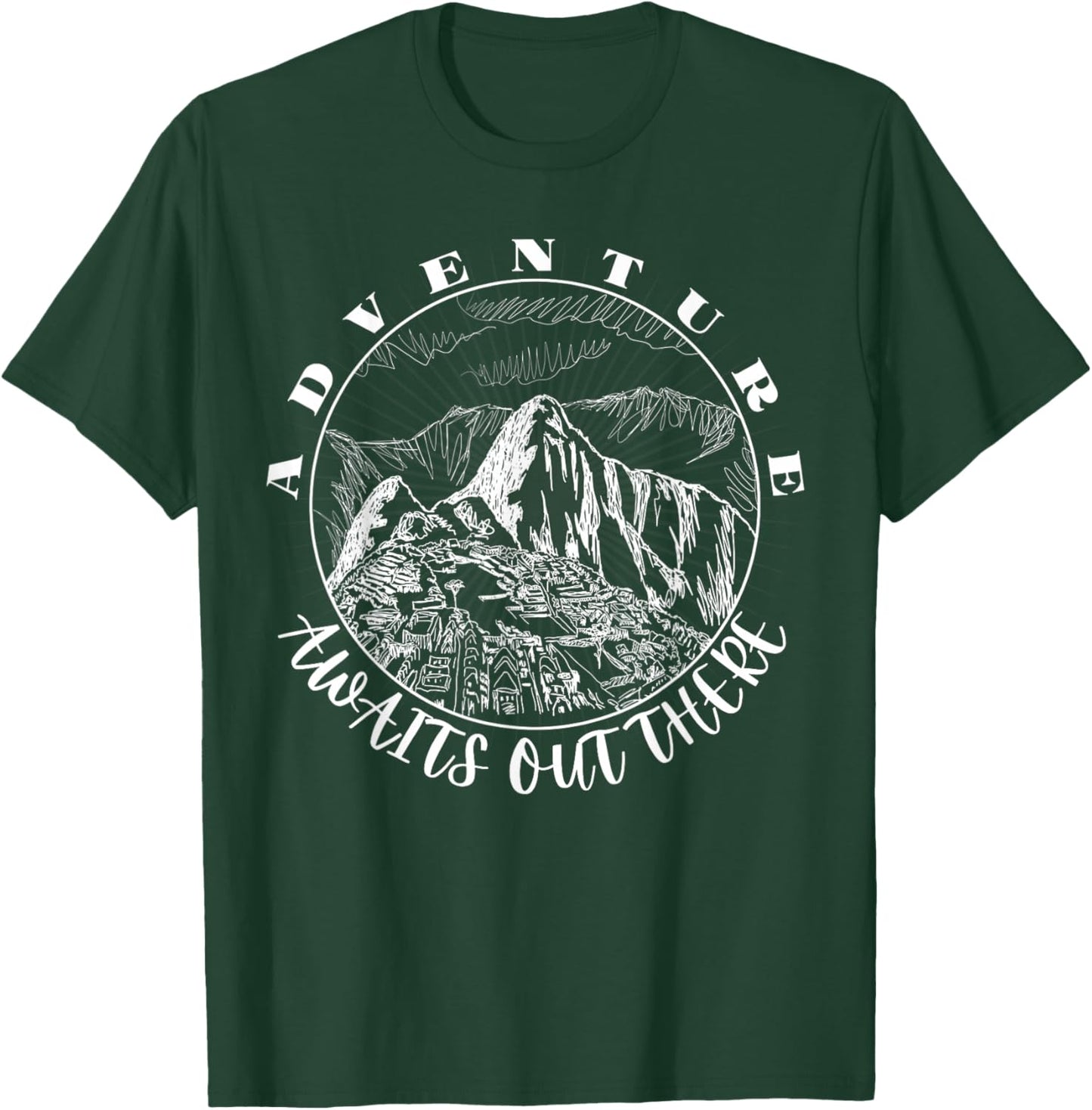 Adventure Awaits Out There Hiking Mountain Camping Adventure T-Shirt - T-Shirt | Forest