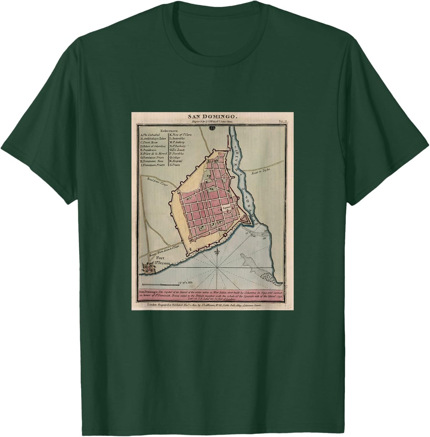 Santo Domingo Dominican Republic Map T-Shirt - T-Shirt | Forest