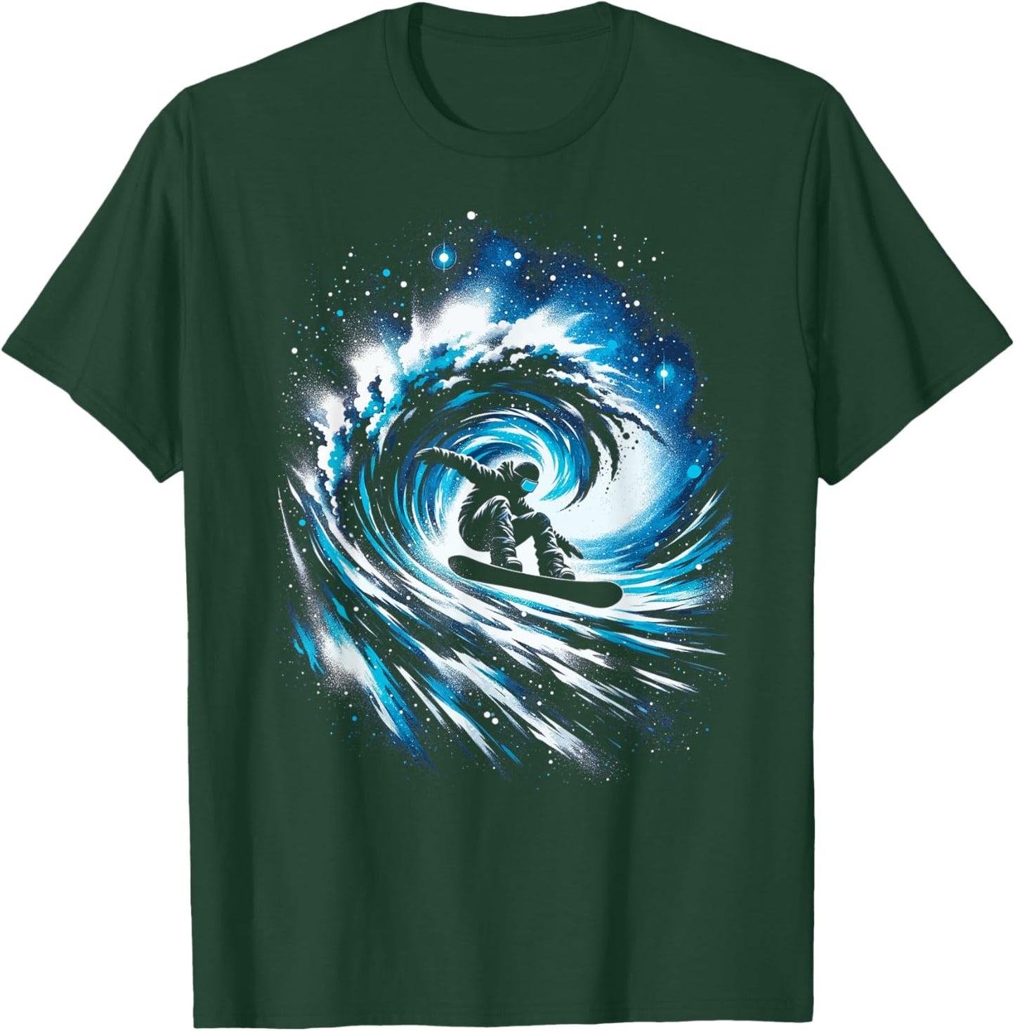 Snowboarding Surfing Snow Wave Abstract Snowboarder Surfer T-Shirt - T-Shirt | Forest