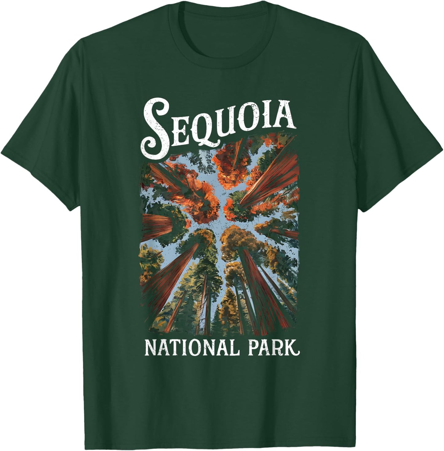 Sequoia National Park California Giant Tree Souvenir Grunge T-Shirt - T-Shirt | Forest