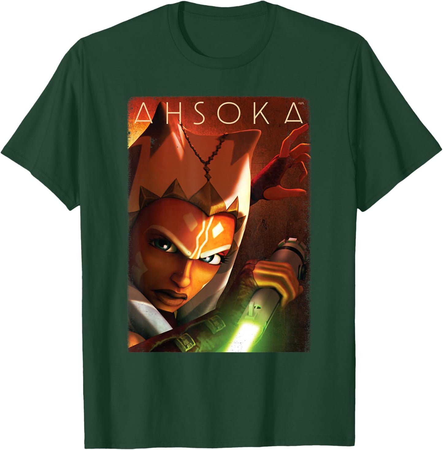 Star Wars Ahsoka Tano Power of the Galaxy Lightsaber T-Shirt - T-Shirt | Forest