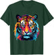 Cool Colorful Tiger Portrait Graphic T-Shirt - T-Shirt | Forest