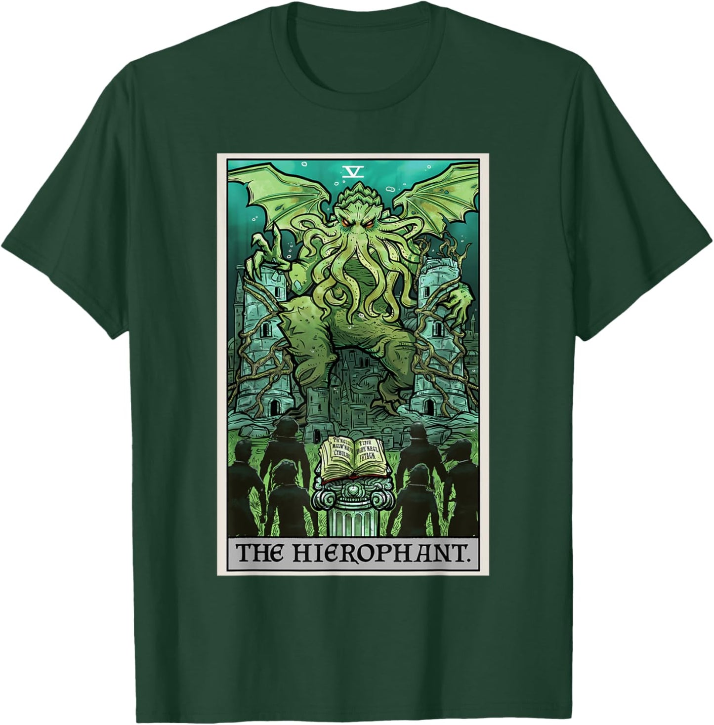The Hierophant Tarot Card Cthulhu Classic Horror Halloween T-Shirt - T-Shirt | Forest