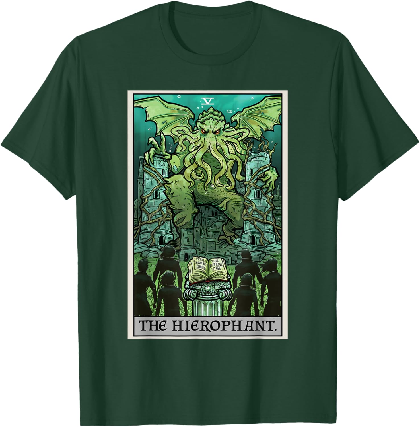 The Hierophant Tarot Card Cthulhu Classic Horror Halloween T-Shirt - T-Shirt | Forest