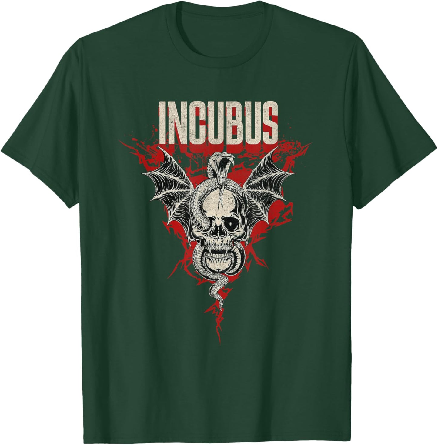 Incubus Totenkopf und Schlange Dark Night Horror T-Shirt - T-Shirt | Forest