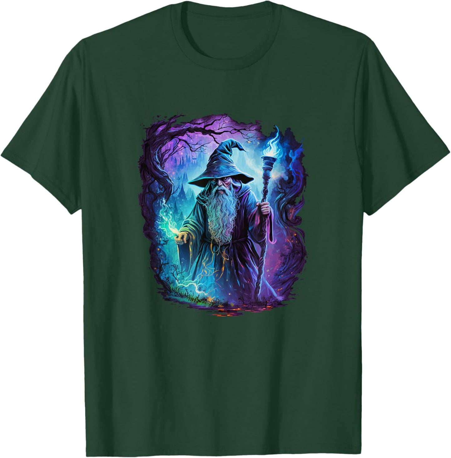 Retro Magical Wizard Fantasy T-Shirt - T-Shirt | Forest