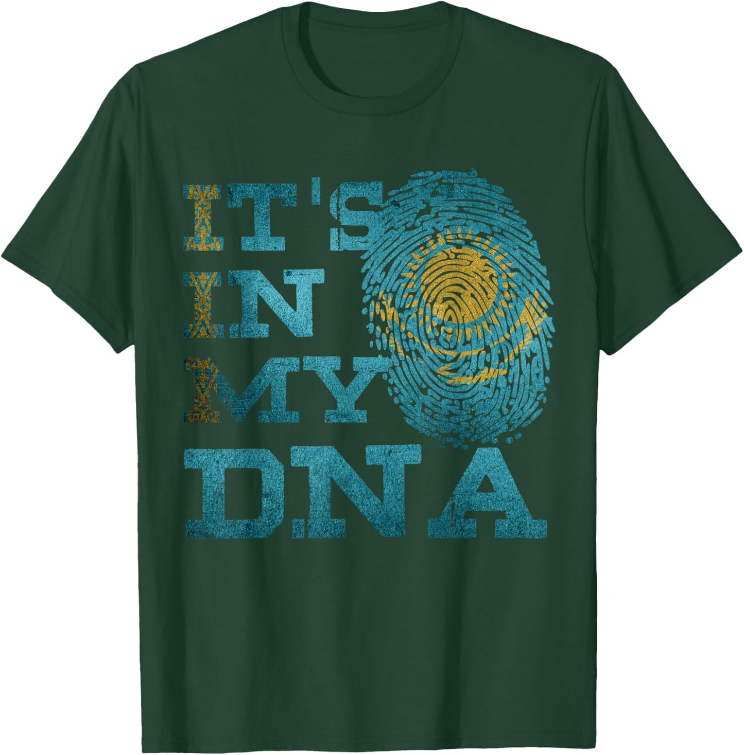 It's In My DNA Kazakh Heritage Kazakhstan Flag Gifts T-Shirt - T-Shirt | Forest