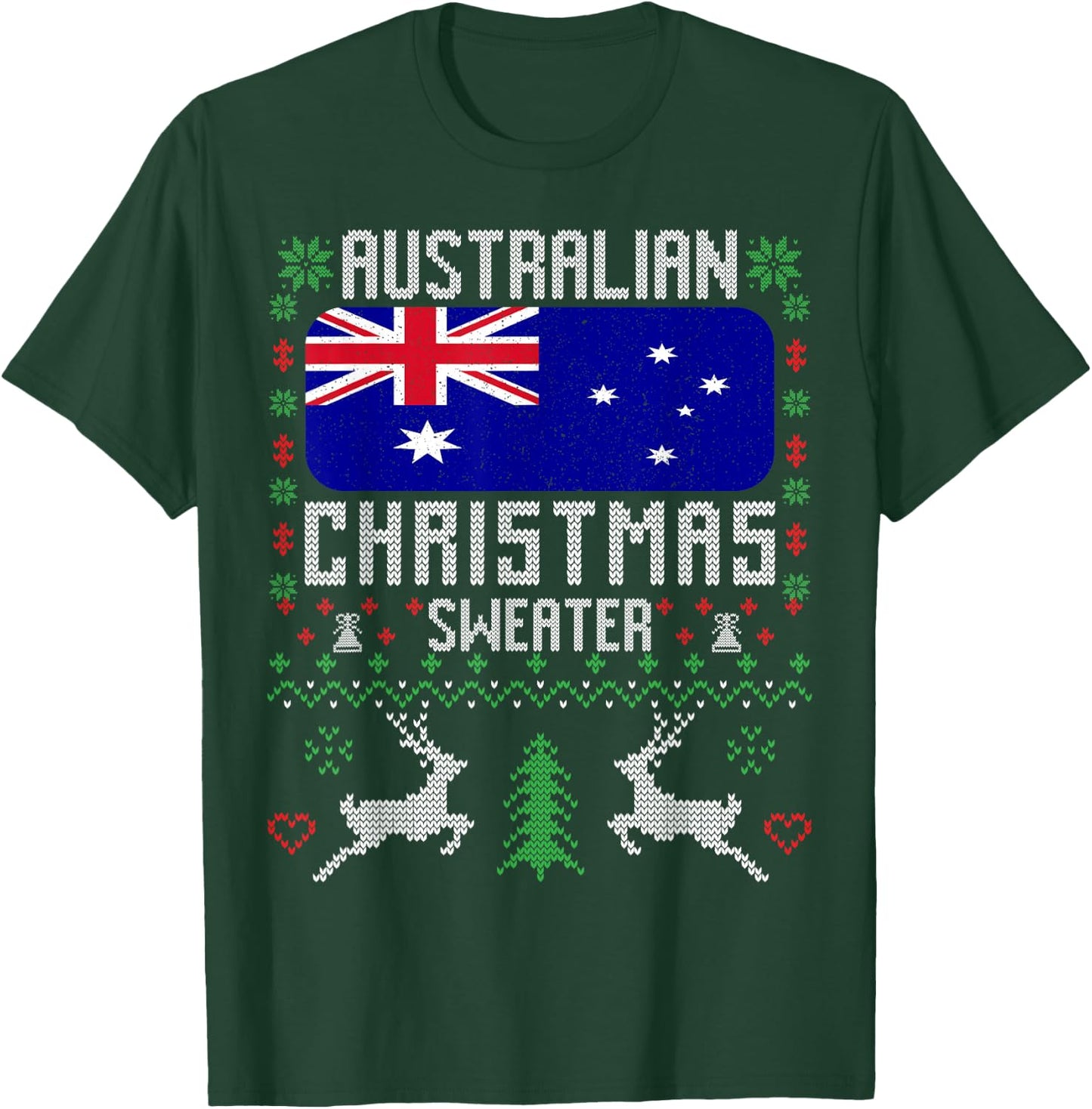 Australia Flag Australian Christmas Sweater T-Shirt - T-Shirt | Forest