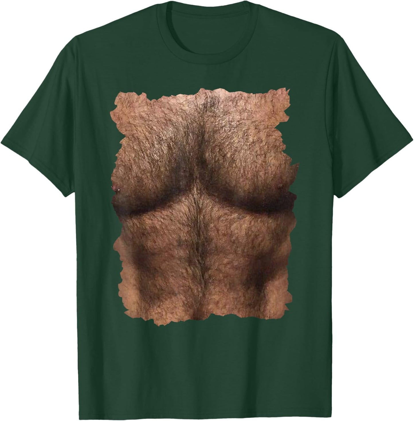 Hairy Chest with Man's Six Pack Funny T-Shirt - T-Shirt | Forest
