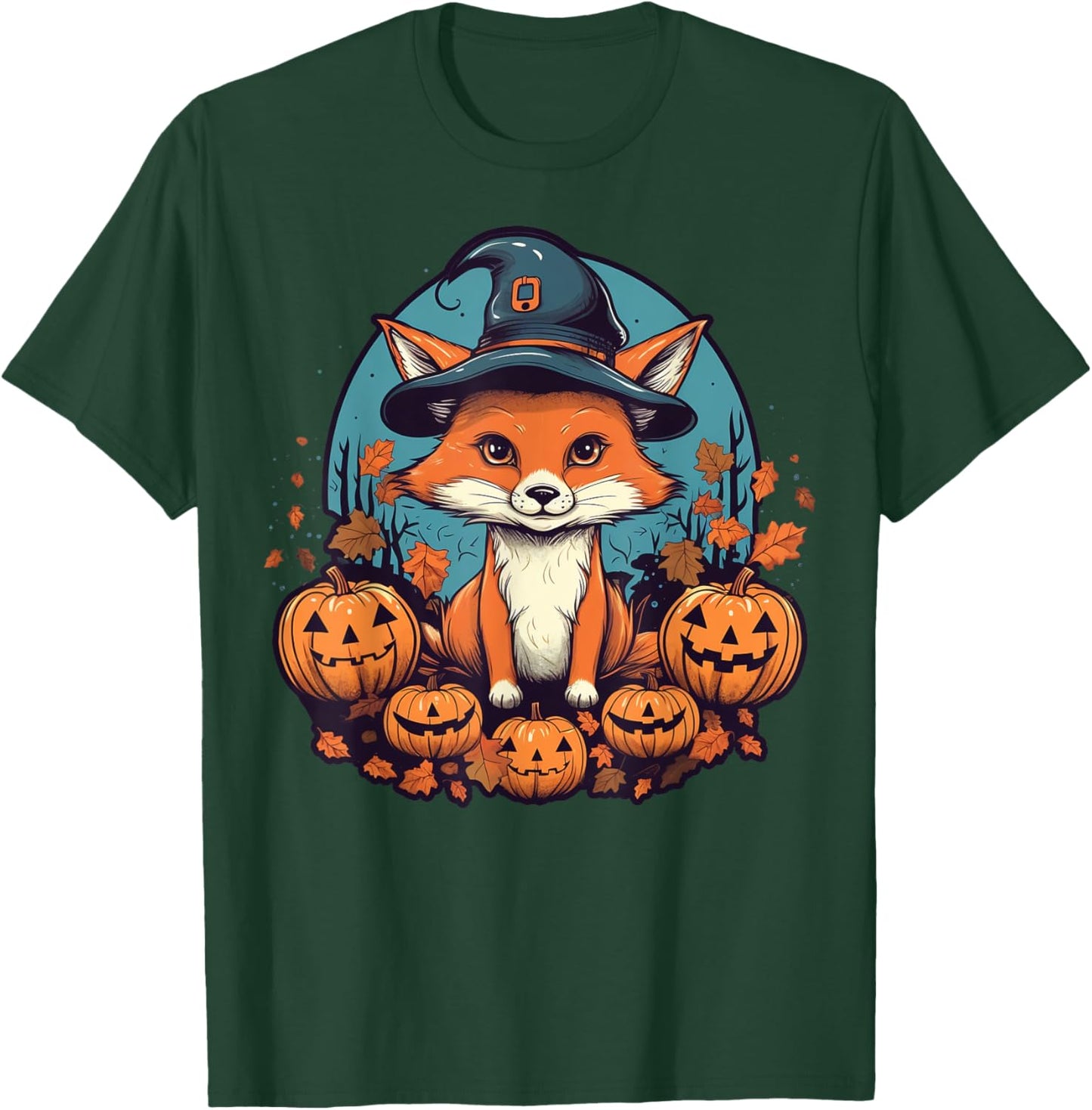 Pumpkin Fox costume on Fox Halloween T-Shirt - T-Shirt | Forest