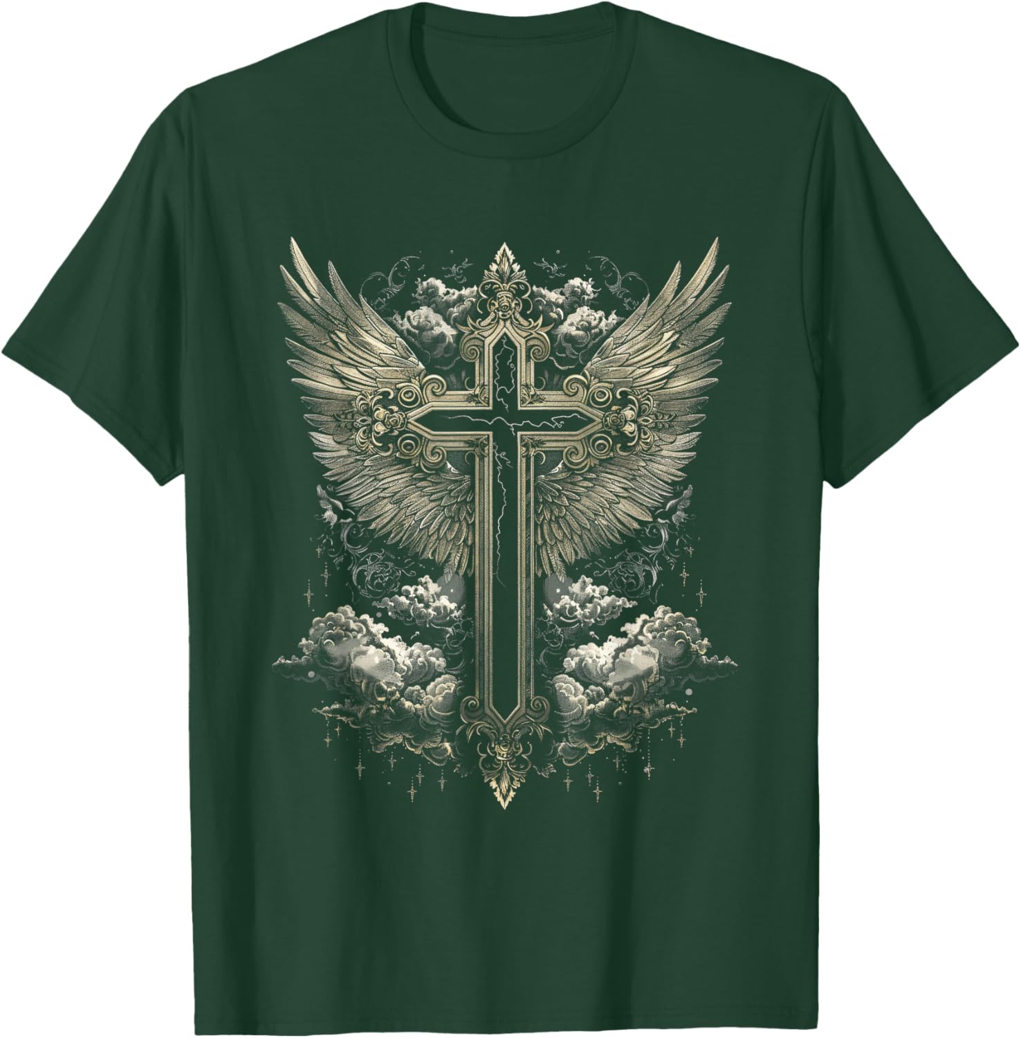 Gothic Cross Angel Goth Wings Gothic cross T-Shirt - T-Shirt | Forest