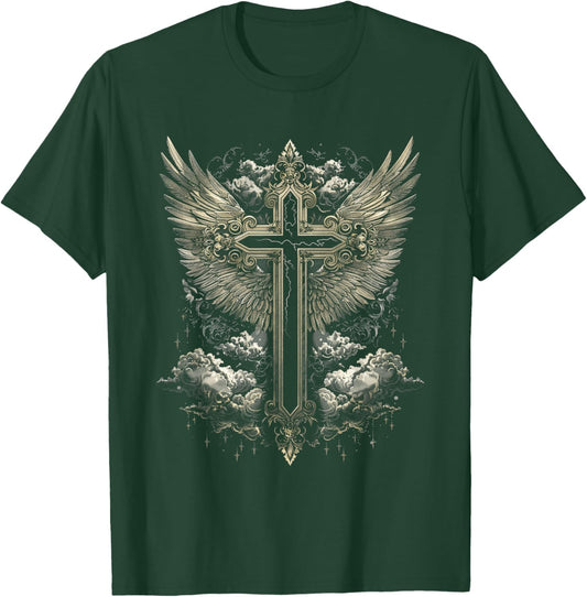 Gothic Cross Angel Goth Wings Gothic cross T-Shirt - T-Shirt | Forest