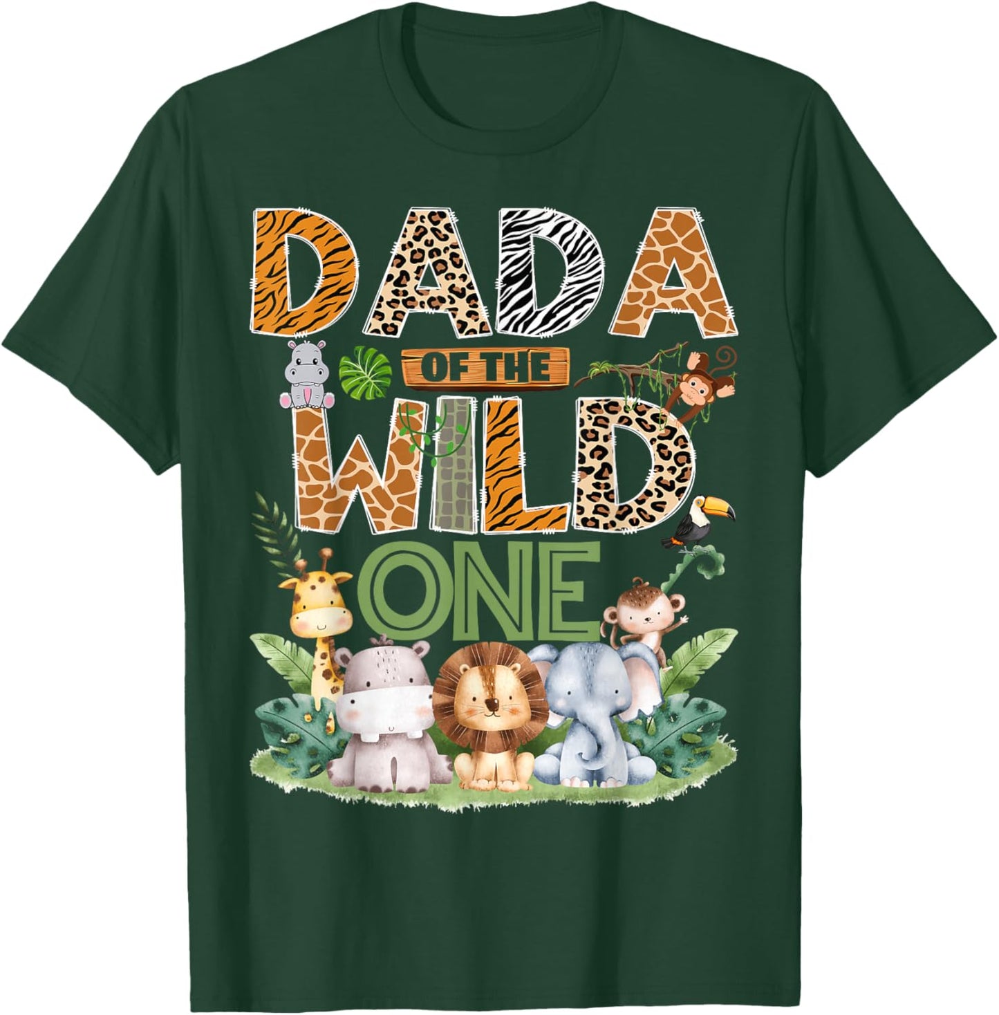 Dada of The Wild One Safari Jungle 1st Birthday Boy T-Shirt - T-Shirt | Forest