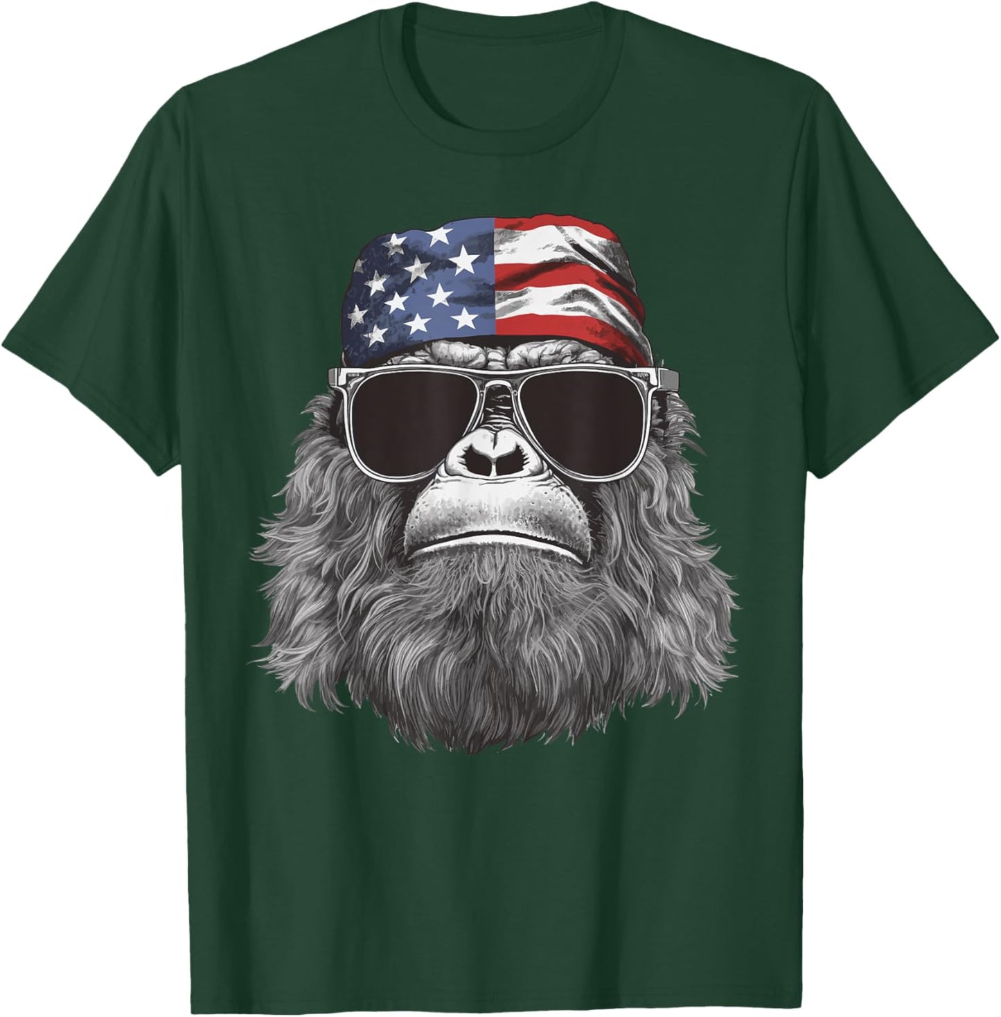 Bigfoot 4th of July American USA Flag Patriotic Kids T-Shirt - T-Shirt | Forest