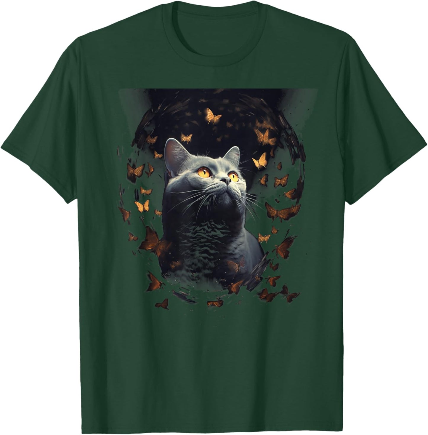 Chartreux Cat Eyes Kitty Kitten Cat Artwork Cat Face T-Shirt - T-Shirt | Forest