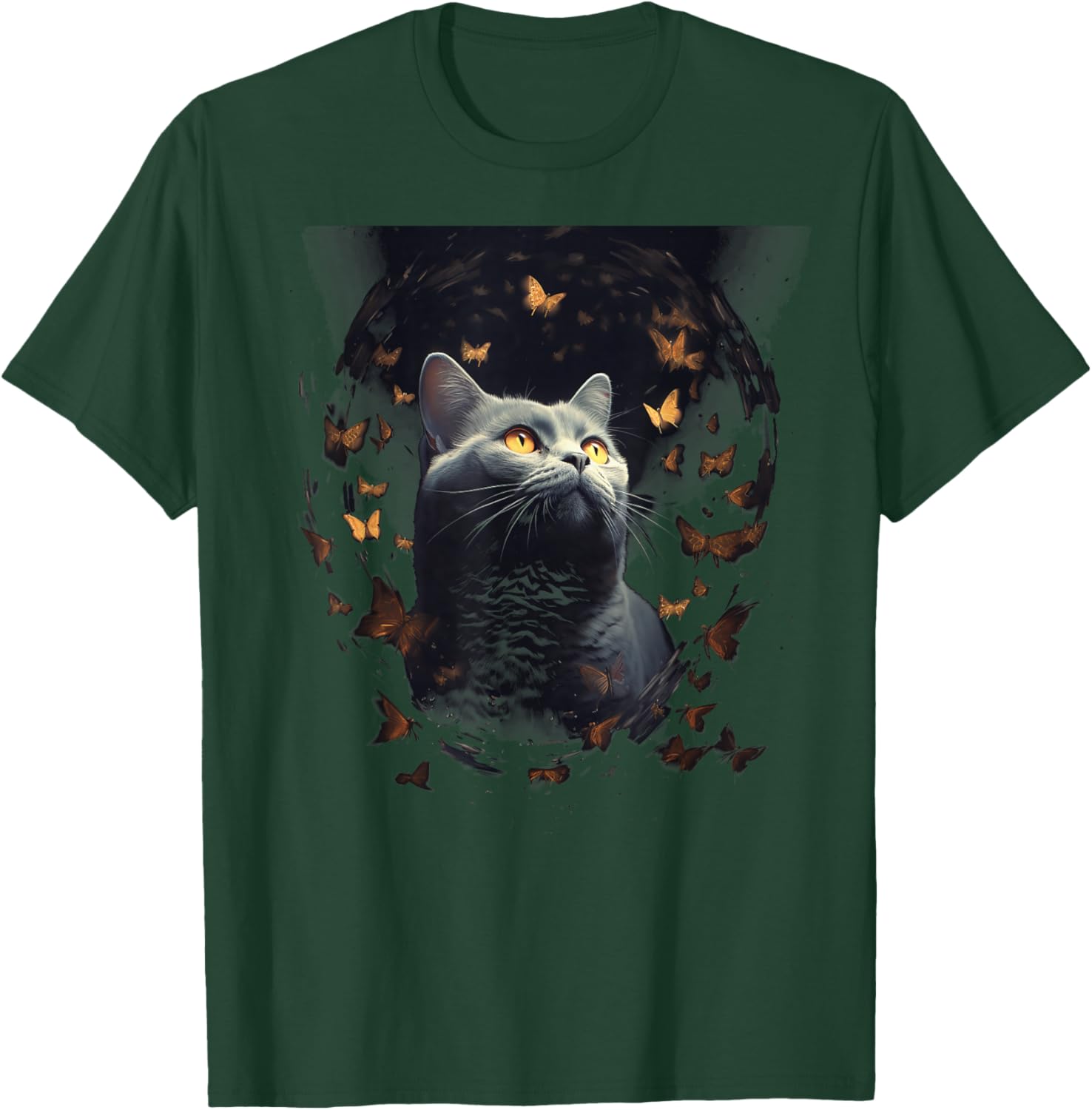 Chartreux Cat Eyes Kitty Kitten Cat Artwork Cat Face T-Shirt - T-Shirt | Forest