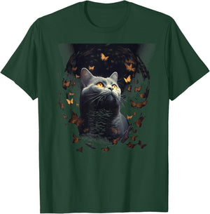 Chartreux Cat Eyes Kitty Kitten Cat Artwork Cat Face T-Shirt - T-Shirt | Forest