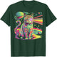 Bunte Psychedelisch Laser Katze | Weltall Planeten T-Shirt - T-Shirt | Forest