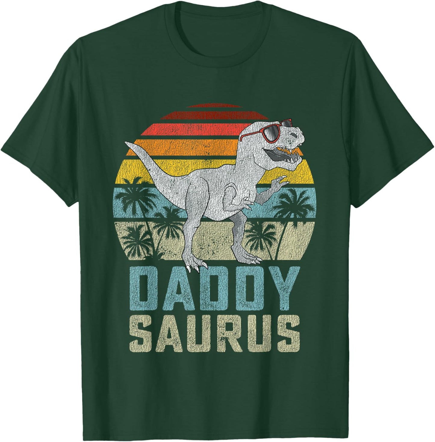 Daddysaurus T Rex Dinosaur Daddy Saurus Family Matching T-Shirt - T-Shirt | Forest