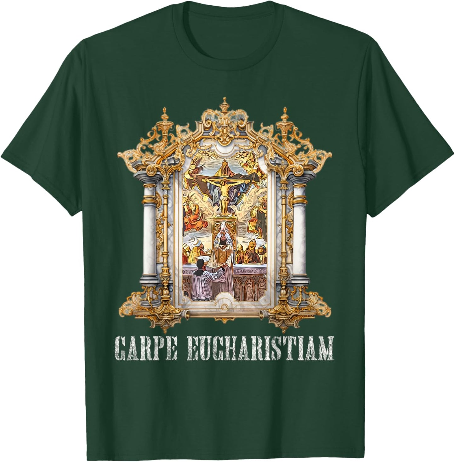Eucharistic Consecration Traditional Latin Mass Catholic T-Shirt - T-Shirt | Forest