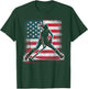Field Hockey Girl USA United States Of America Flag T-Shirt - T-Shirt | Forest