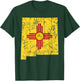USA State New Mexico Flag Map Red Zia Sun Symbol T-Shirt - T-Shirt | Forest