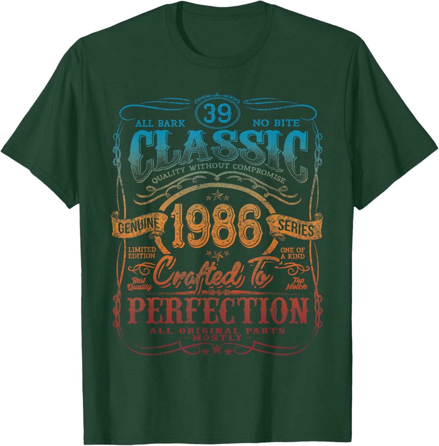 Vintage 1986 Limited Edition Shirt 39 year old 39th Birthday T-Shirt - T-Shirt | Forest