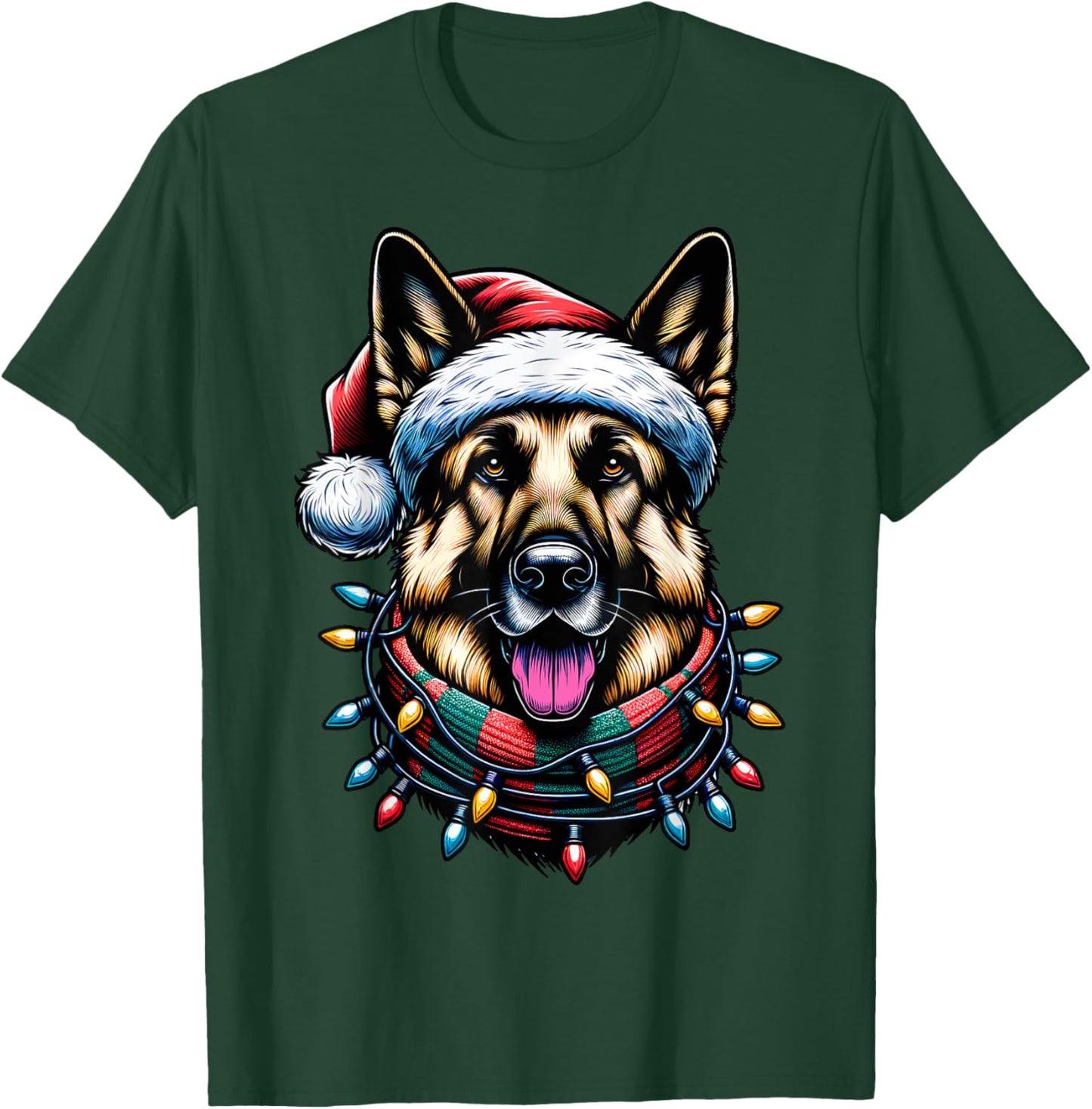 Christmas German Shepherd Xmas Shepherd Mom Dog Lover T-Shirt - T-Shirt | Forest