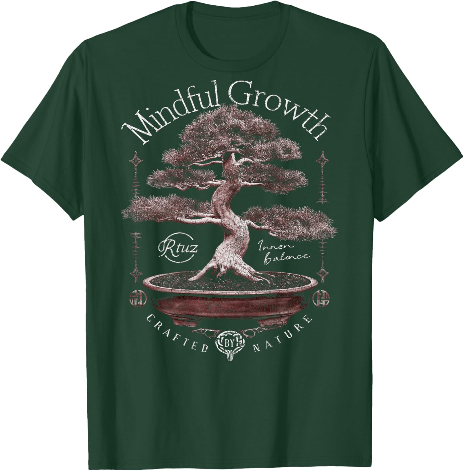 Hip Hop Urban Vintage Edgy Y2K Back Print Streetwear Bonsai T-Shirt - T-Shirt | Forest