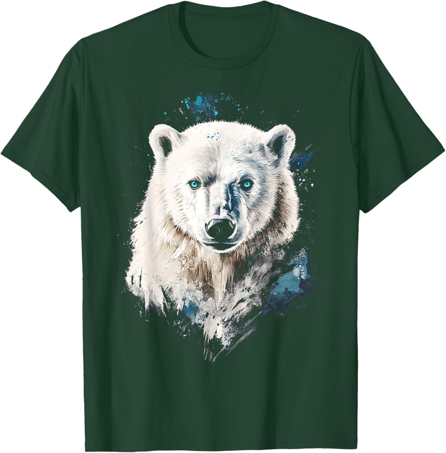 Polar Bear Animal Motif Blue Eyes Illustration Polar Bear T-Shirt - T-Shirt | Forest
