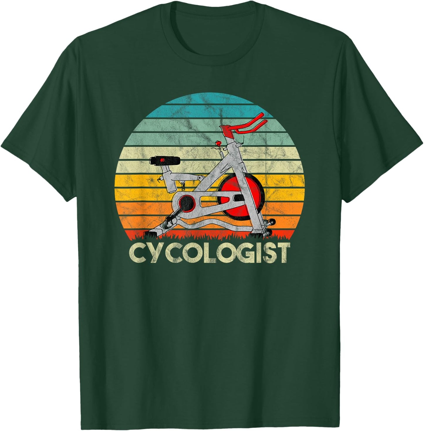 Cycologist Indoor Cycling Bike Stationary Exercise T-Shirt - T-Shirt | Forest