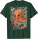 Octopus and Cherry Blossom tree Japanese Woodblock art T-Shirt - T-Shirt | Forest