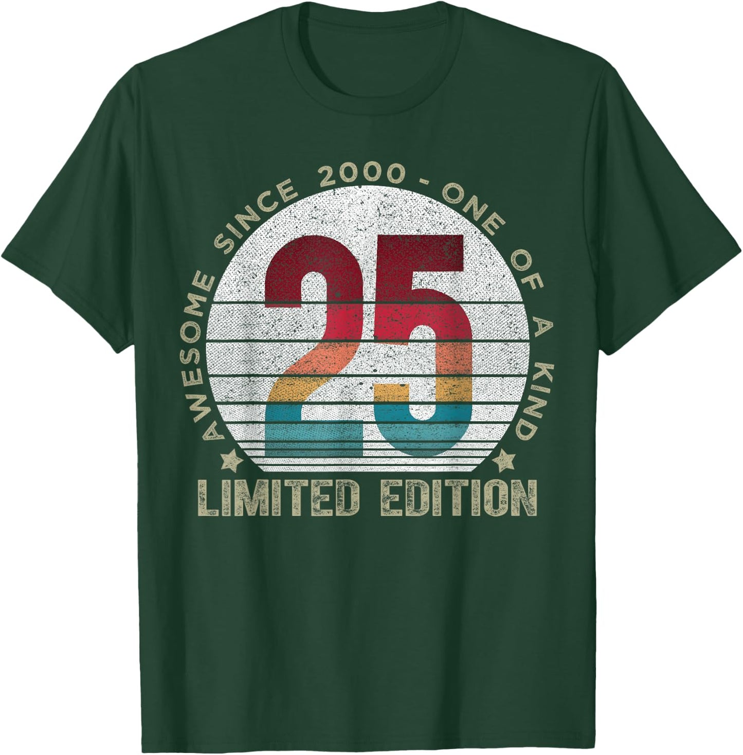 25 Year Old Gifts Vintage 2000 Limited Edition 25th Birthday T-Shirt - T-Shirt | Forest