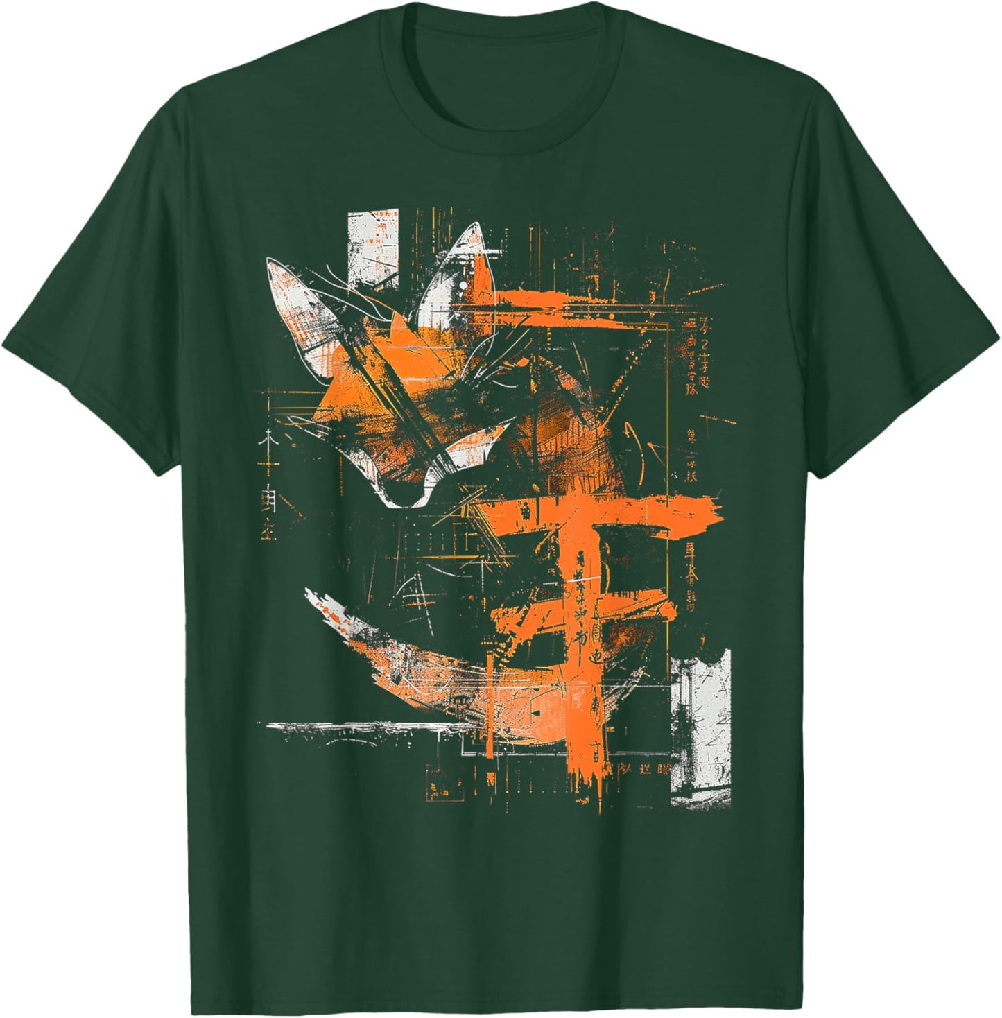 Fox Text Abstract Animal Geometric Art Graphic Fox T-Shirt - T-Shirt | Forest