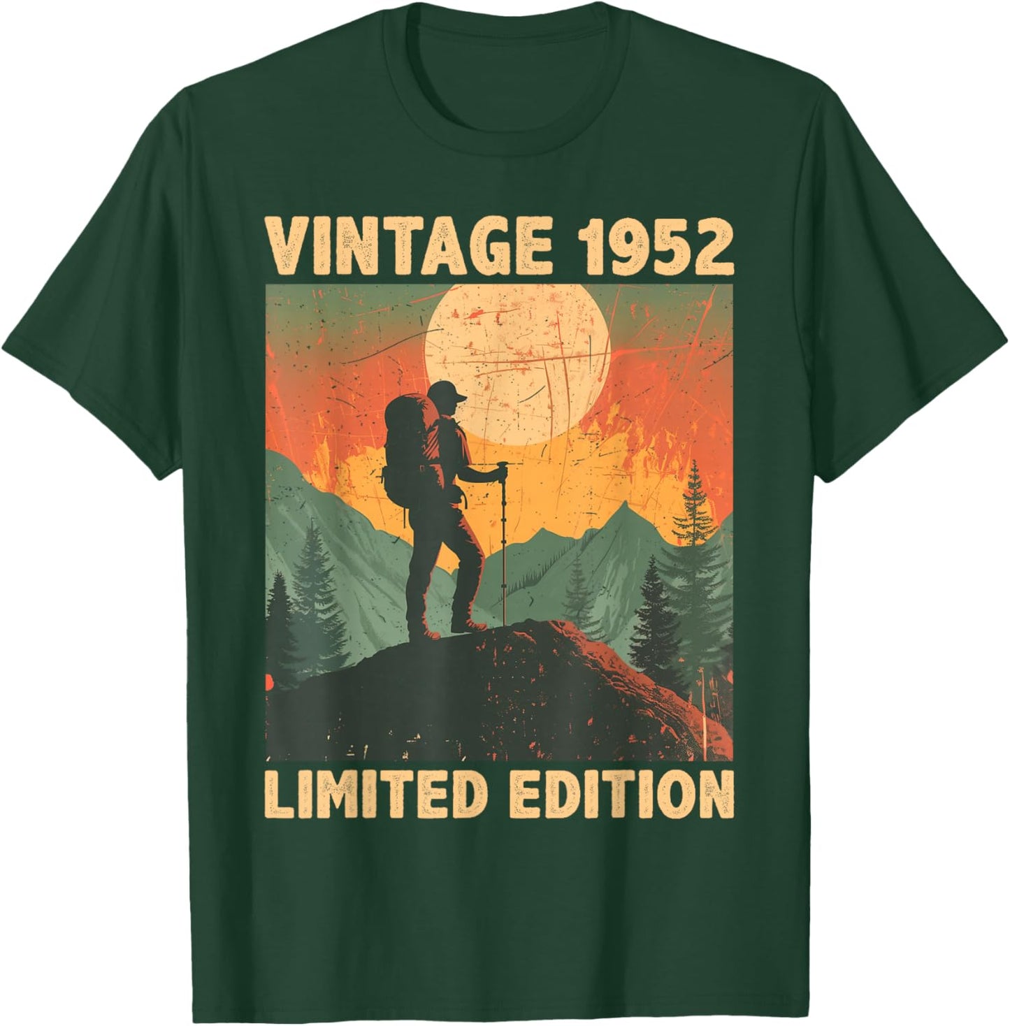 74 Years Old Gift Vintage 1952 Hiking Lover 74th Birthday T-Shirt - T-Shirt | Forest