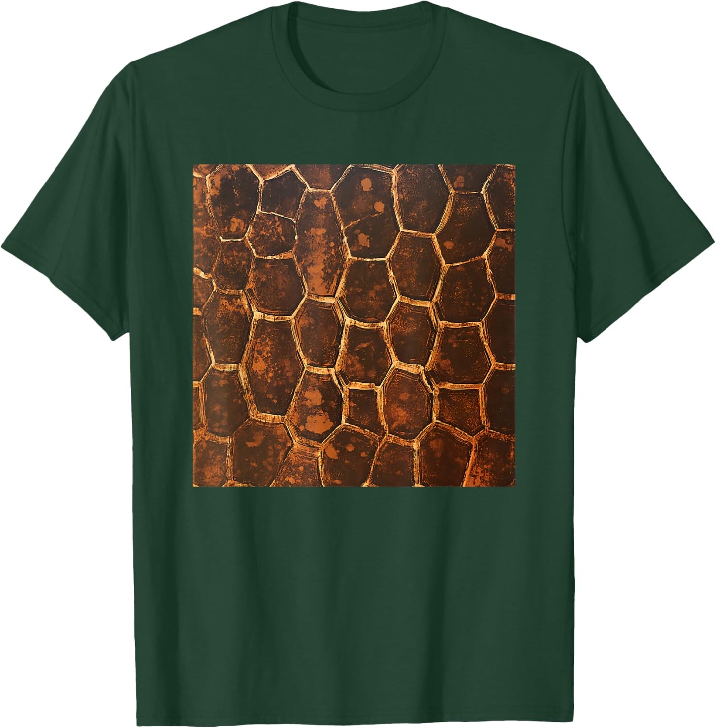 Turtle Shell Pattern Print T-Shirt - T-Shirt | Forest