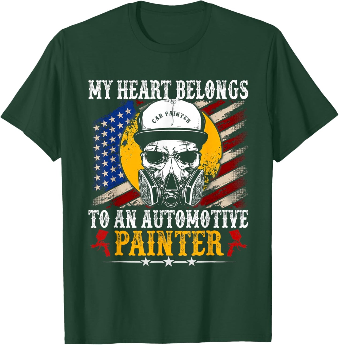 My Heart Belong Automotive Car Painter Gifts Fathers Day Dad T-Shirt - T-Shirt | Forest