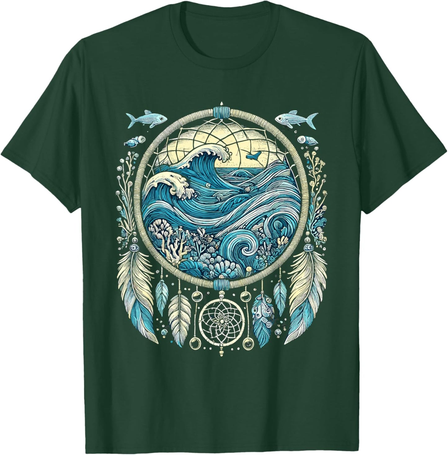 Surreal Dream Catcher Bohemian Spiritual festival fashion T-Shirt - T-Shirt | Forest