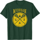 Michigan Lacrosse Vintage LAX Vintage Michigan Lacrosse Distressed LAX T-Shirt - T-Shirt | Forest