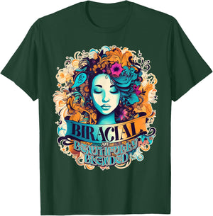 Biracial Beautifully Blended Women Girls Multicultural Proud T-Shirt - T-Shirt | Forest