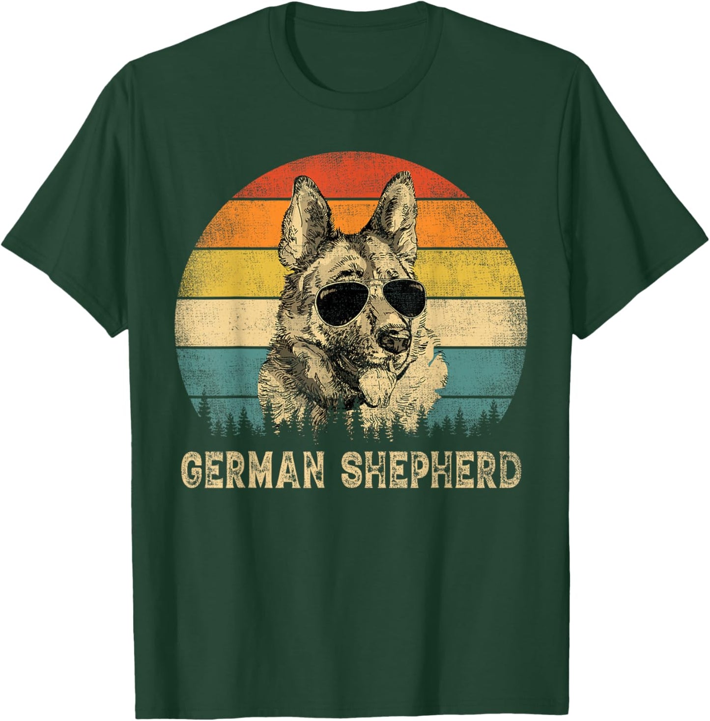 Vintage German Shepherd Dad Dog Lovers Father's Day T-Shirt - T-Shirt | Forest