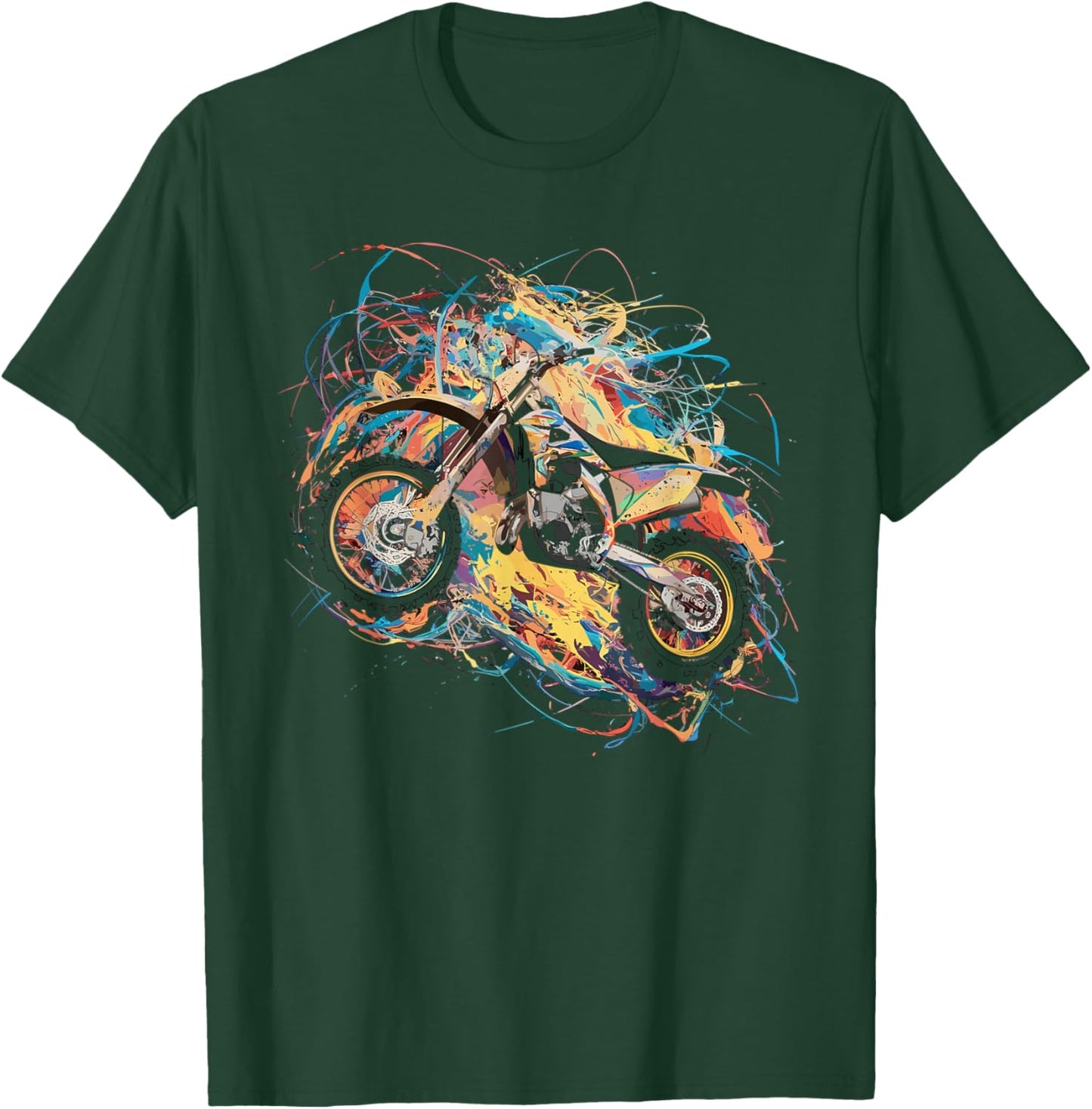 Graphic Dirt Bike T-Shirt - T-Shirt | Forest