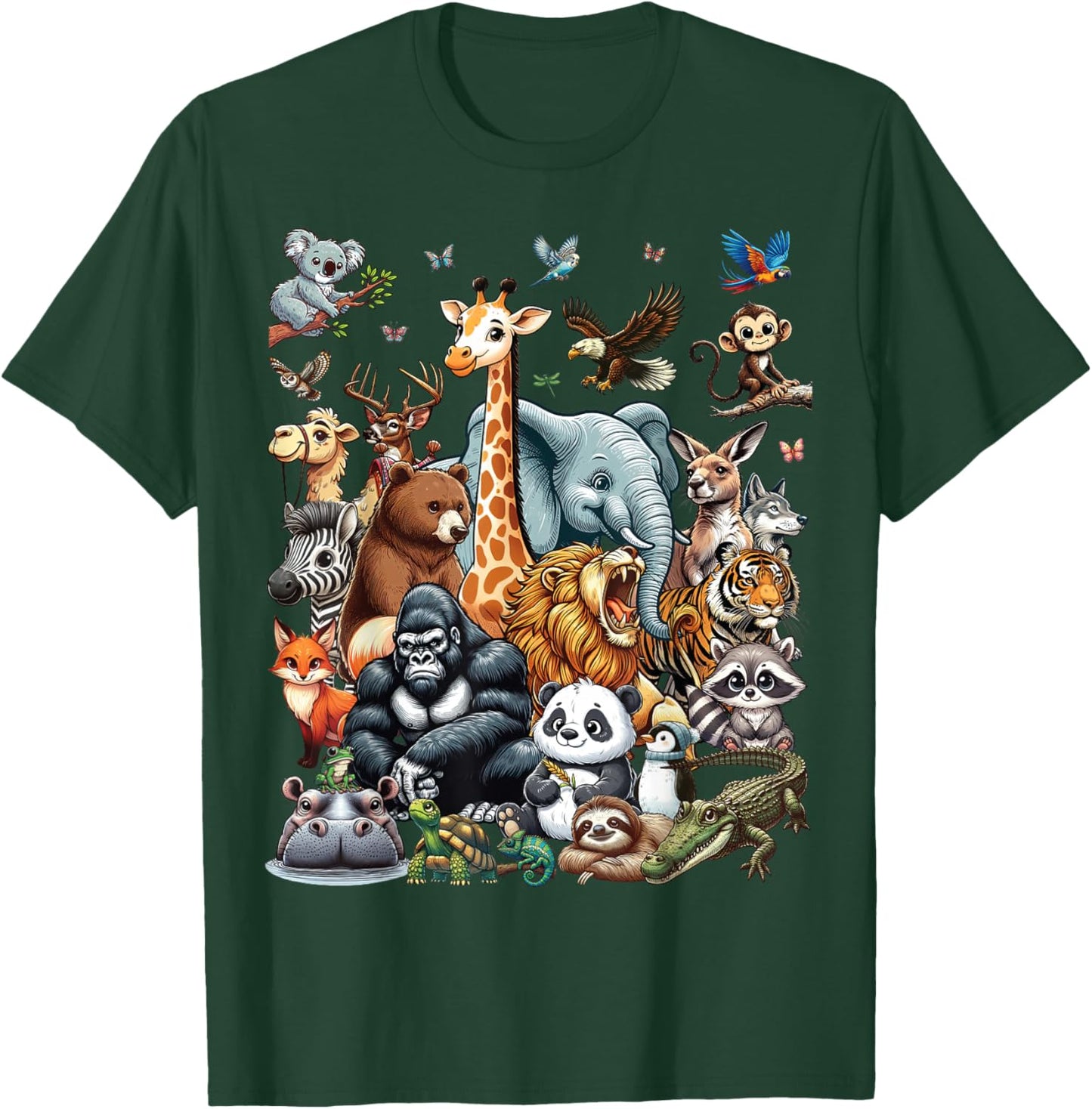 Zoo Animals Wildlife Safari Jungle Zoo Birthday Party T-Shirt - T-Shirt | Forest
