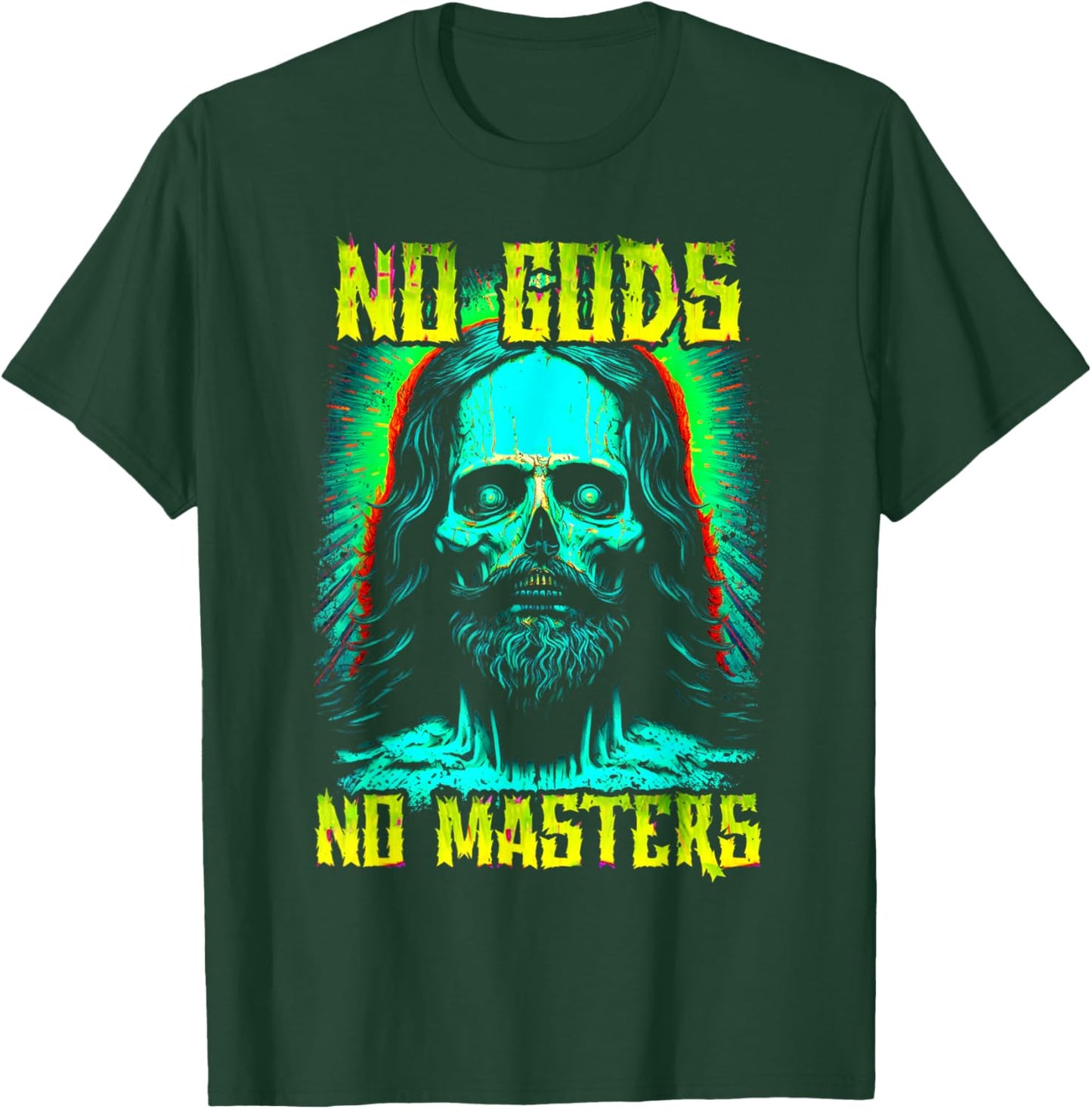 No Gods, No Masters Zombie Jesus Punk Goth Grunge Atheist T-Shirt - T-Shirt | Forest