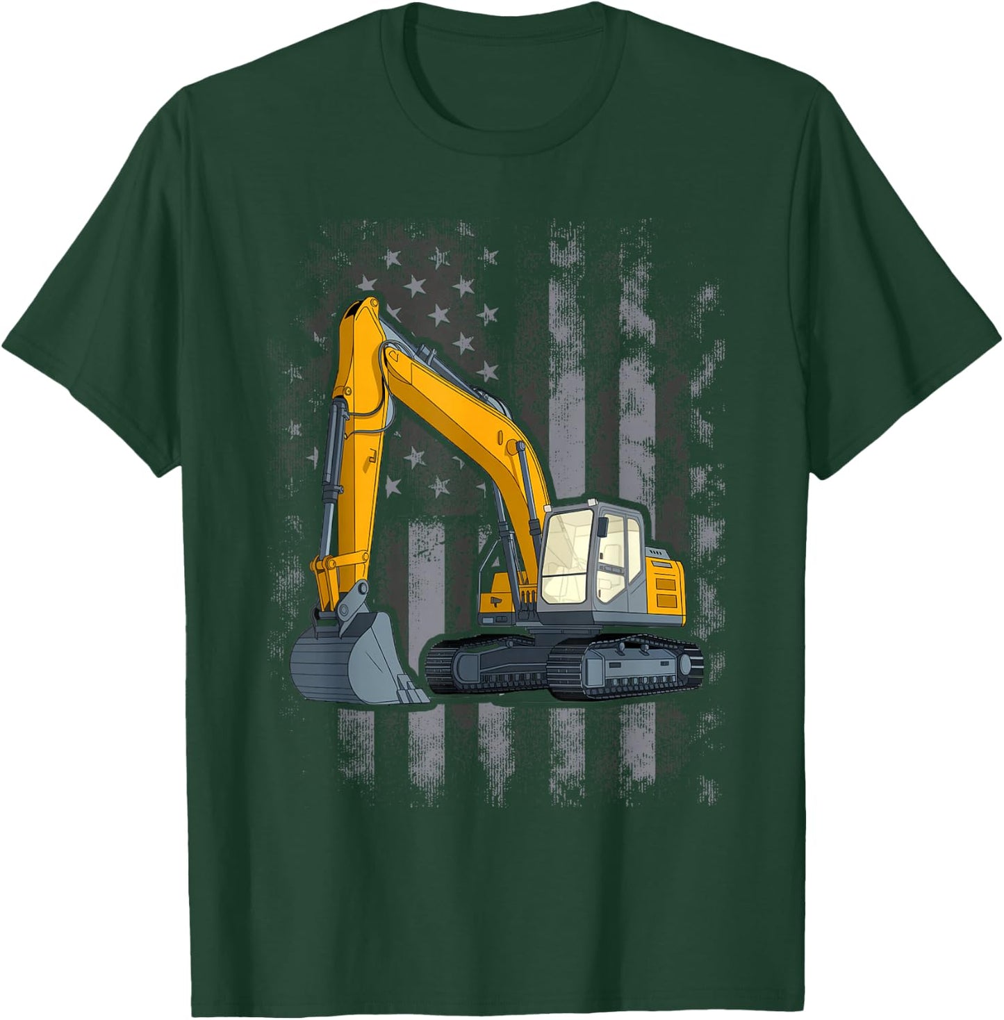 Heavy Equipment Operator Design On Back Of Clothing T-Shirt - T-Shirt | Forest
